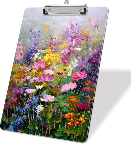 Floral Plastic Clipboards,Decorative Plastic Acrylic Clipboard for Teacher Social Worker Students Office Supplies 8 * 12
