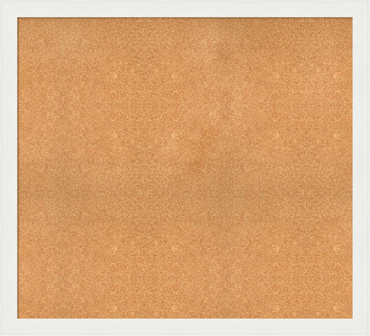 Amanti Art Natural Cork Board for Wall, 39x43 Vision Board with White Frame, Oversize Corkboard Office Decor for Home Organization, Casual Corkboard Pinboard to Display Items for Home Organization in