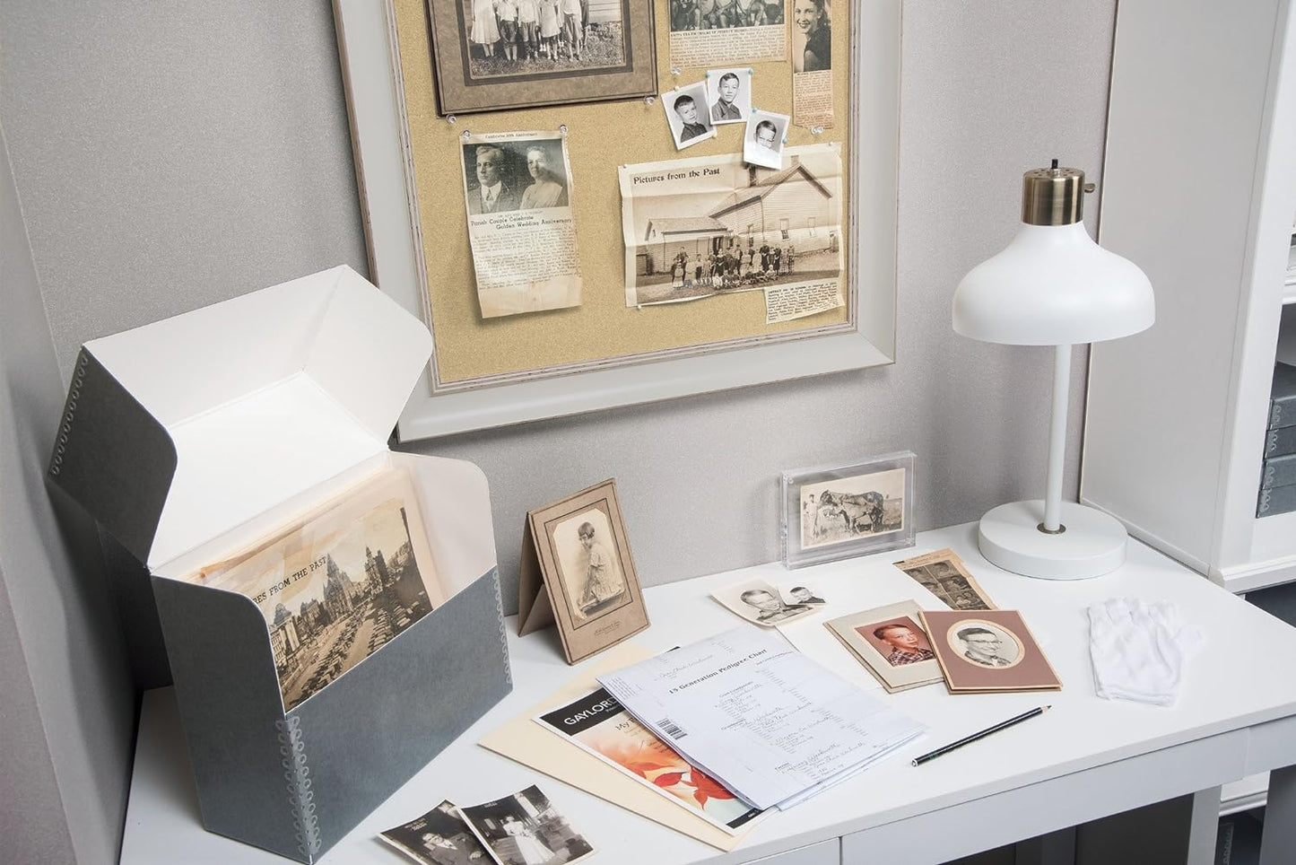 Gaylord Archival Blue/Grey Flip-Top Document Storage Box - 4W x 12 1/4L x 10 1/4" H