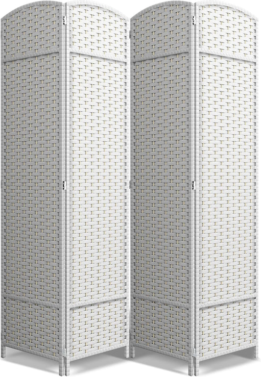 Sorbus 4 Panel Room Divider 6 ft. Tall - Privacy Screen, Extra Wide Double Hinged Panels, Mesh Hand-Woven Design, Partition Room Dividers and Folding Privacy Screens, Wall Divider for Room Separation