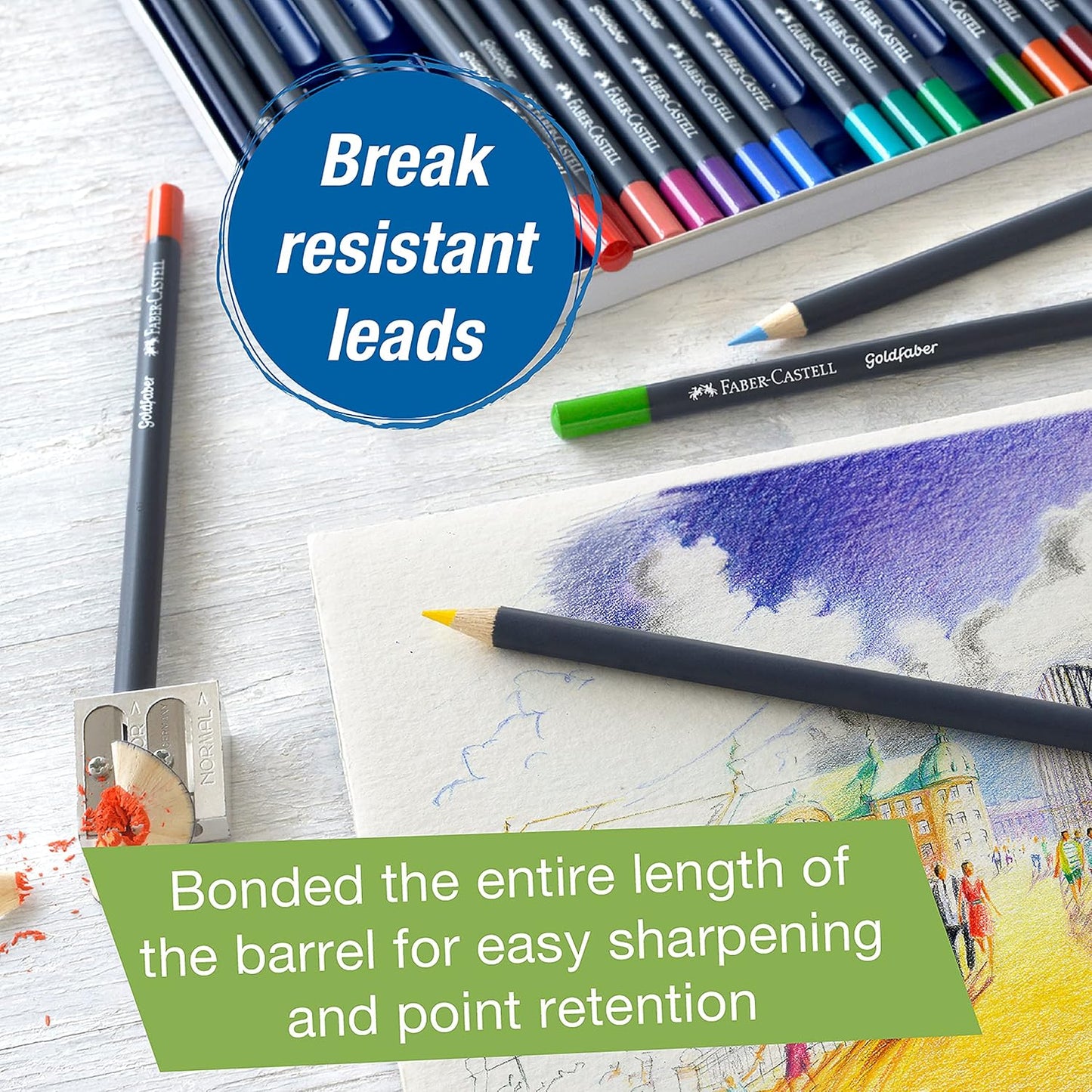 Faber-Castell Goldfaber Color Pencils Tin Set, 24ct.