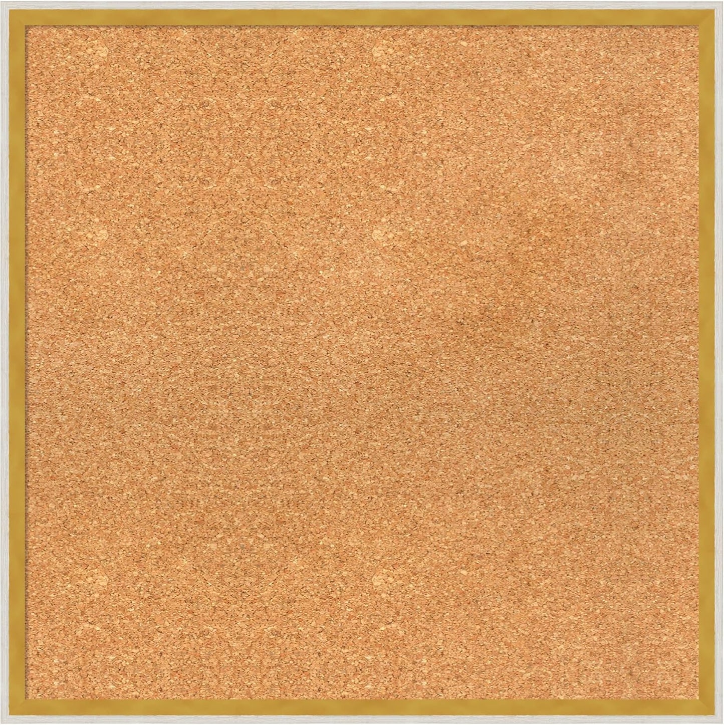 Amanti Art Natural Cork Board for Wall, 23x23 Vision Board with White Frame, Medium Corkboard Office Decor for Home Organization, Modern Corkboard Pinboard to Display Items for Home Organization in