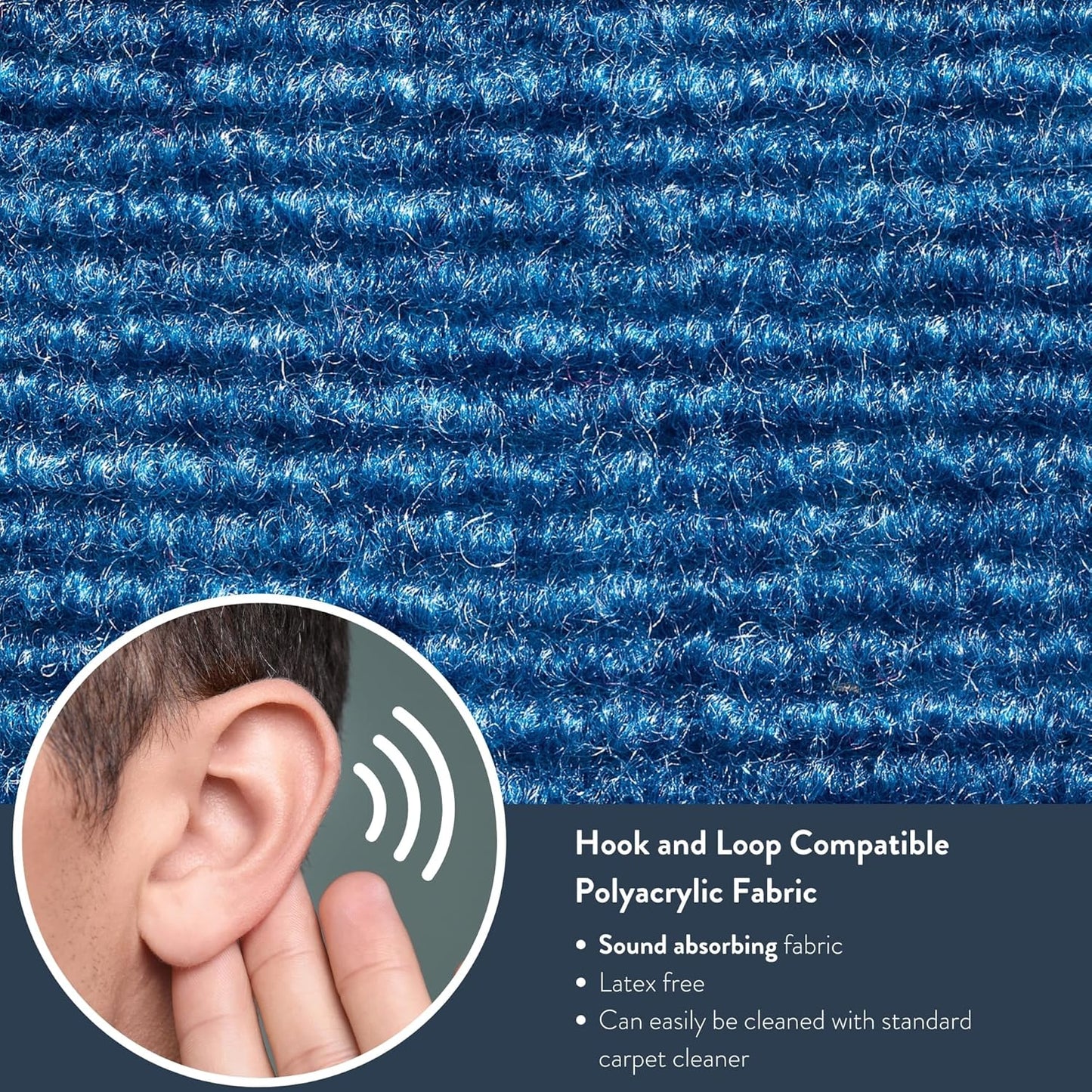 Children’s Factory 30" x 10' Quiet Divider With Sound Dampening Panels, Freestanding Room Divider Wall, Blueberry