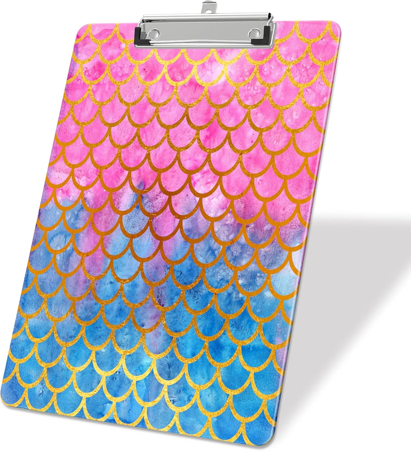 Colorful Mermaid Plastic Clipboards,Decorative Plastic Acrylic Clipboard for Teacher Social Worker Students Office Supplies 8 * 12