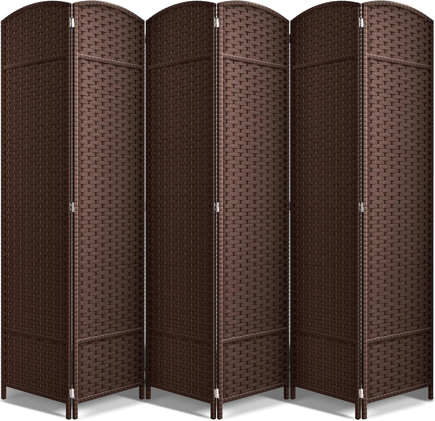 Sorbus 6 Panel Room Divider 6 ft. Tall - Privacy Screen, Extra Wide Double Hinged Panels, Mesh Hand-Woven Design, Partition Room Dividers and Folding Privacy Screens, Wall Divider for Room Separation