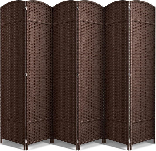 Sorbus 6 Panel Room Divider 6 ft. Tall - Privacy Screen, Extra Wide Double Hinged Panels, Mesh Hand-Woven Design, Partition Room Dividers and Folding Privacy Screens, Wall Divider for Room Separation