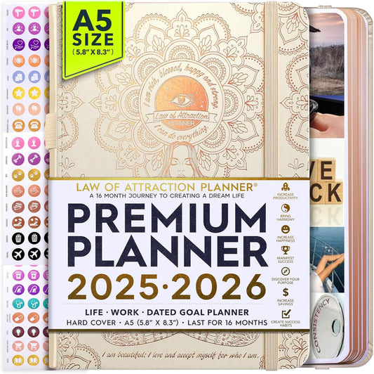 2025-2026 Planner Weekly and Monthly | 16-Month Life Planner to Increase Focus & Productivity | Reduce Overwhelm & Achieve Your Biggest Goals | Include Gift Box & Stickers | Sep 2025-Dec 2026
