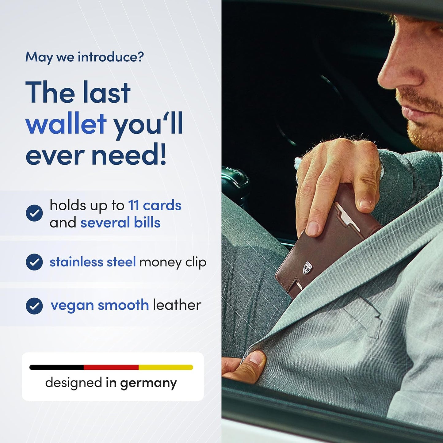 TRAVANDO Mens Wallet with Money Clip AUSTIN RFID Blocking Bifold Credit Card Holder for Men with Gift Box