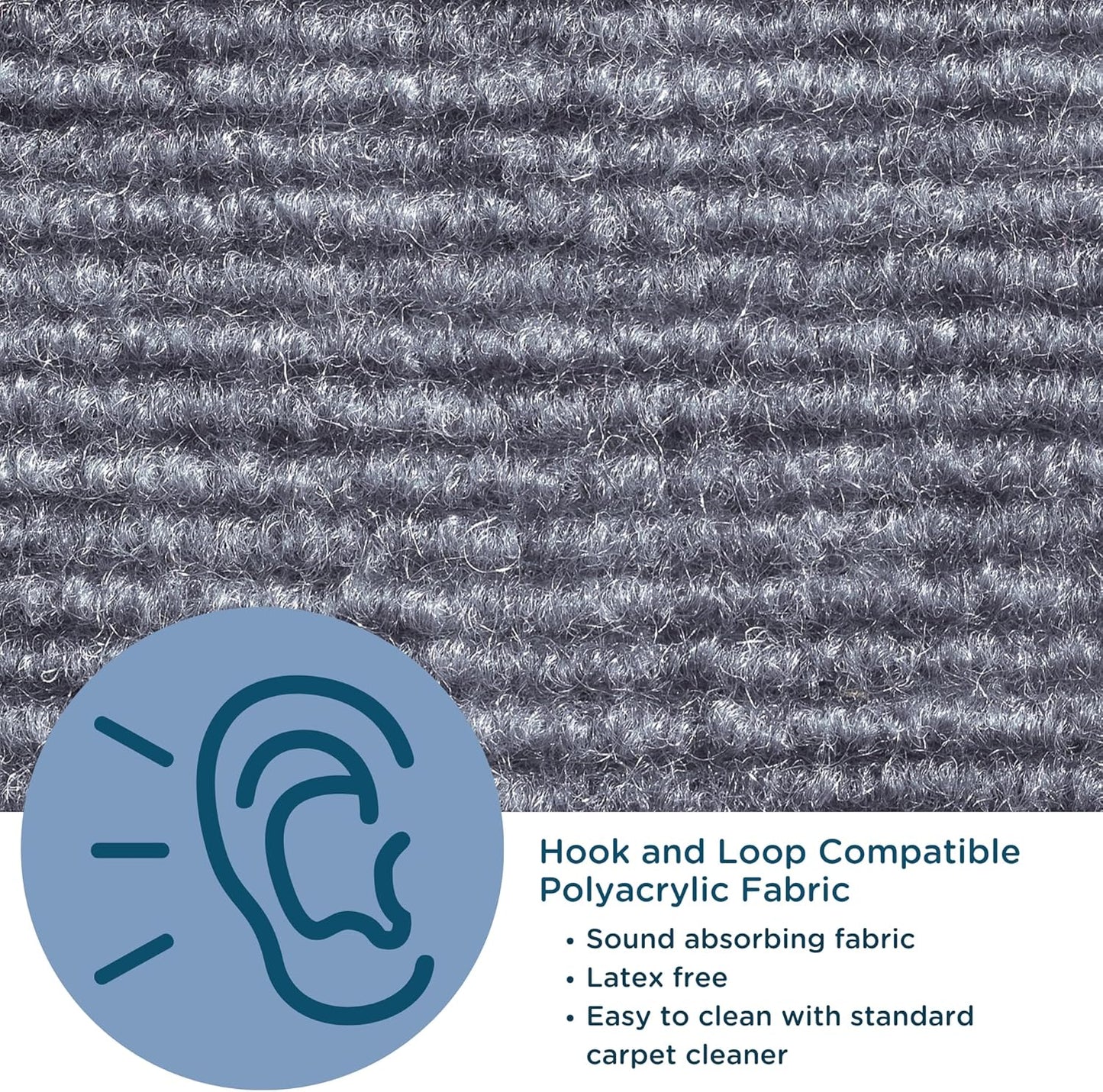 Children’s Factory 48" x 6' Quiet Divider With Sound Dampening Panels, Freestanding Room Divider Wall, Slate Blue