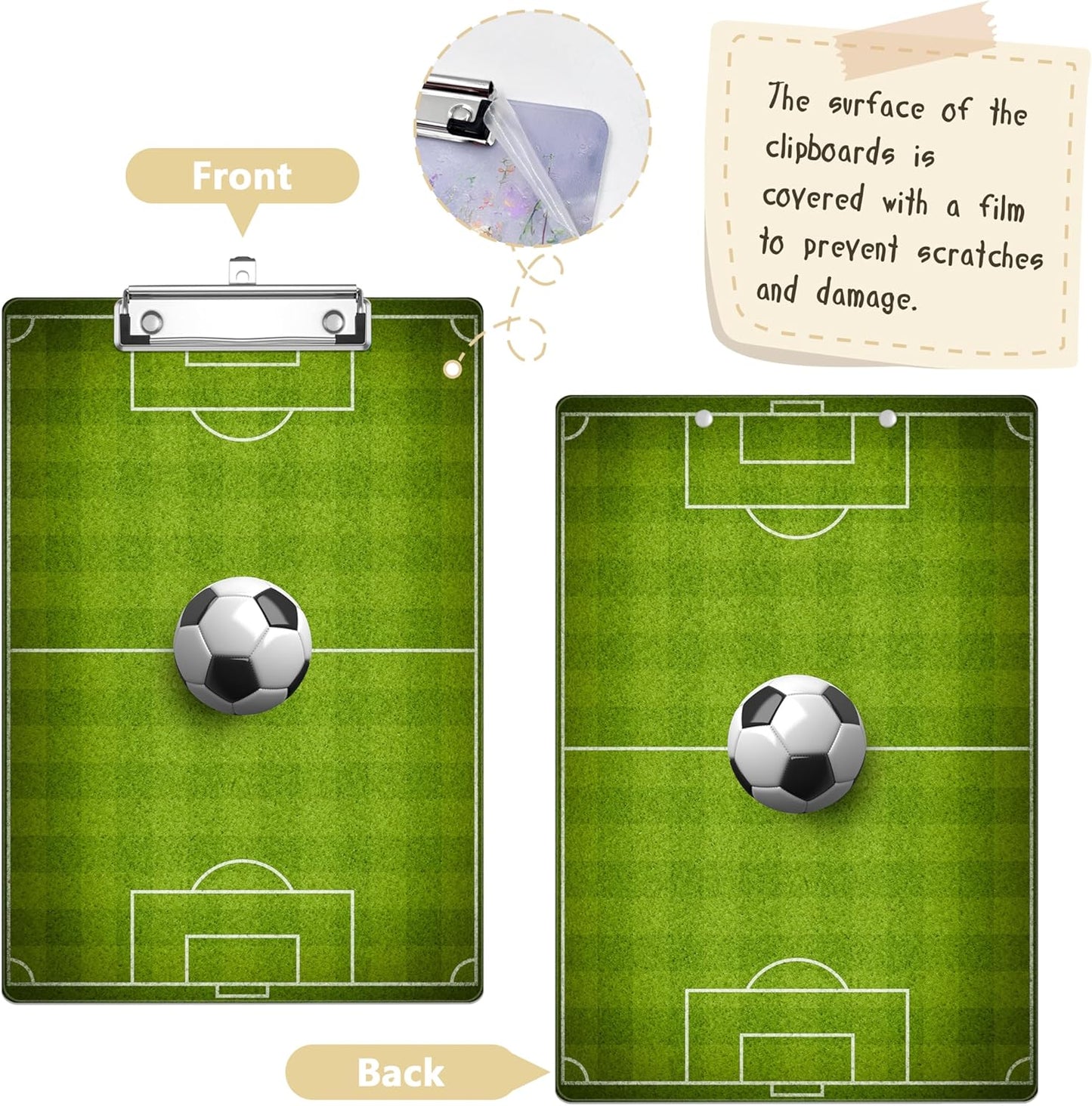 Soccer Coaching Plastic Clipboards,Decorative Plastic Acrylic Clipboard for Teacher Social Worker Students Office Supplies 8 * 12