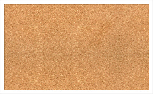 Amanti Art Natural Cork Board for Wall, 19x31 Vision Board with White Frame, Medium Corkboard Office Decor for Home Organization, Modern Corkboard Pinboard to Display Items for Home Organization in