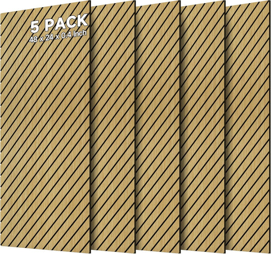 Art Acoustic Panels for Wall,5 Pack Sound Absorbing Panels,47.2” x 23.6” Soundproof Wall Panels,High-Density Acoustic Wall Panels,Decorative Sound Panels with Wood-Look
