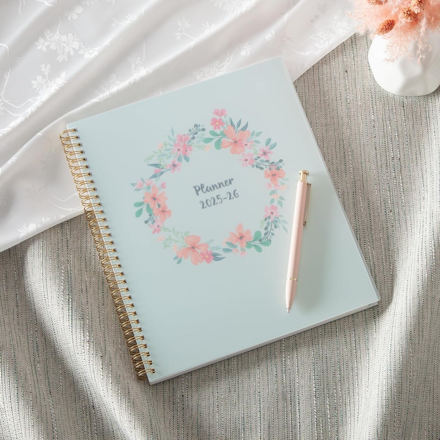 Blue Sky 2025-2026 Weekly and Monthly Academic Year Planner Calendar, July 2025 - June 2026, 8.5" x 11", Flexible Cover, Wirebound, Laminated Tabs, Storage Pocket, Laurel