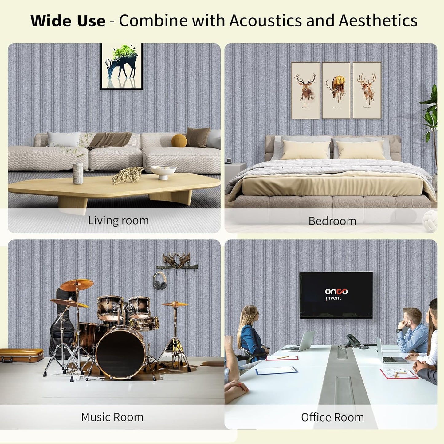 Acoustic Panels,5 Pack Sound Panels Noise Reducing for Walls,48"x24"x0.4" Soundproof Wall Panels,High-Density Acoustic Wall Panels,Decorative Wall Sound Absorbing Panel,Silver Gray