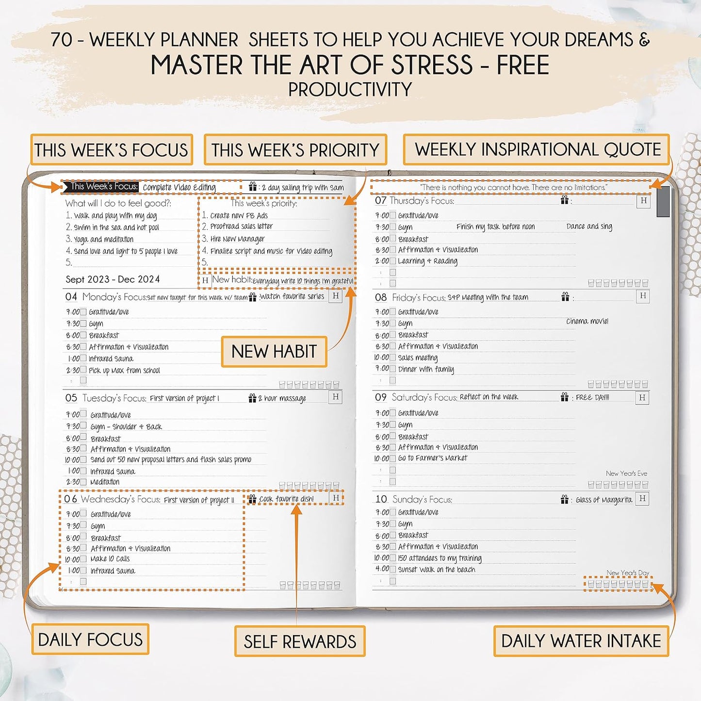 2025-2026 Planner Weekly and Monthly | 16-Month Life Planner to Increase Focus & Productivity | Reduce Overwhelm & Achieve Your Biggest Goals | Include Gift Box & Stickers | Sep 2025-Dec 2026