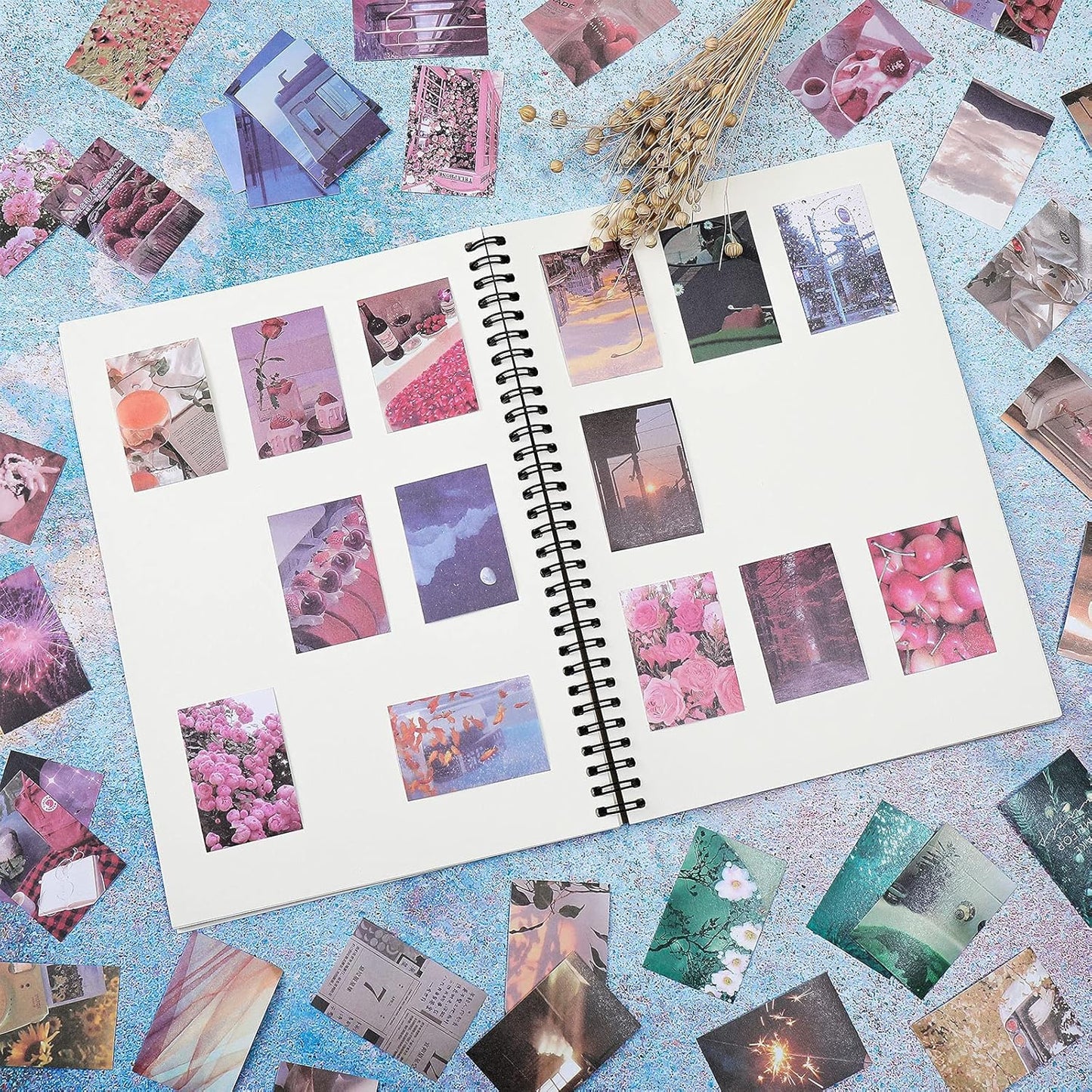 Outus 300 Sheets Washi Paper Sticker Aesthetic Stickers Set for Journaling Travel Planner Stickers for Scrapbooking Vintage Washi Sticker Book for Diary Calendar DIY Craft Album(Bright Style)