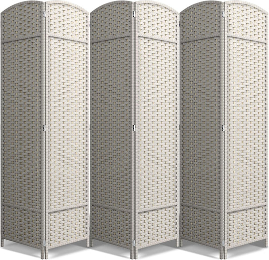 Sorbus 6 Panel Room Divider 6 ft. Tall - Privacy Screen, Extra Wide Double Hinged Panels, Mesh Hand-Woven Design, Partition Room Dividers and Folding Privacy Screens, Wall Divider for Room Separation