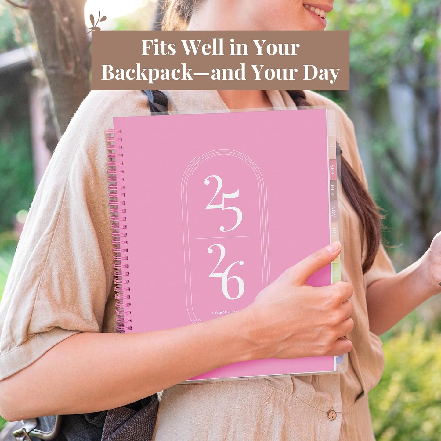 Rileys Academic Planner 2025-2026, Daily, Weekly & Monthly Planner, July 2025 - June 2026, Student Notes Pages, Twin-Wire Binding, Weekly Agenda for School & Work (8.5 x 11-Inches, Pink)