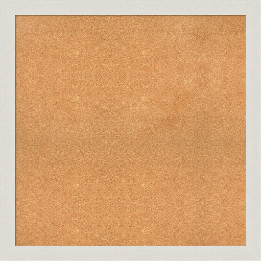 Amanti Art Natural Cork Board for Wall, 35x35 Vision Board with White Frame, Large Corkboard Office Decor for Home Organization, Country Rustic Corkboard Pinboard to Display Items for Home