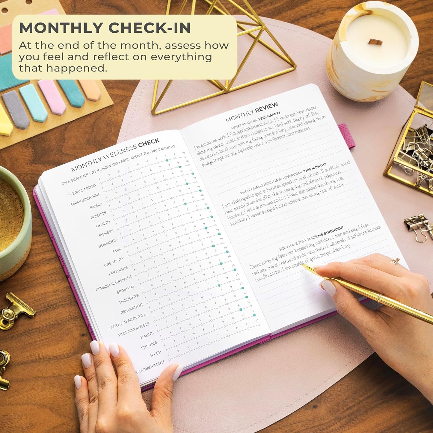 Clever Fox Gratitude Journal – Happiness, Positivity & Affirmation Daily Journal – Inspirational Daily Notebook – 3 Months, A5 (Violet Blossom)