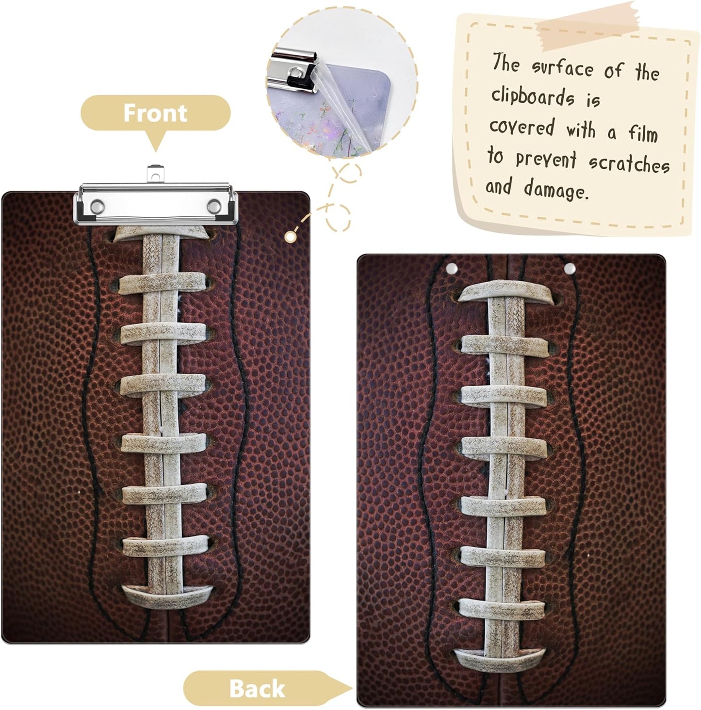 American Football Plastic Clipboards,Decorative Plastic Acrylic Clipboard for Teacher Social Worker Students Office Supplies 8 * 12