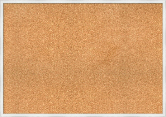 Amanti Art Natural Cork Board for Wall, 29x41 Vision Board with White Frame, X-Large Corkboard Office Decor for Home Organization, Country Rustic Corkboard Pinboard to Display Items for Home