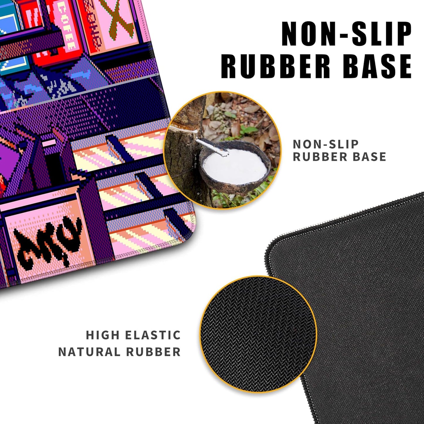 Japanese Large Mouse Pad XL - Anime Extended Gaming Mouse Mat Desk Pad,3mm Thick Long Non-Slip Rubber Base Mice Pad,Stitched Edges Mousepad,31.5 X 11.8 Inch - Tokyo Pixel Street