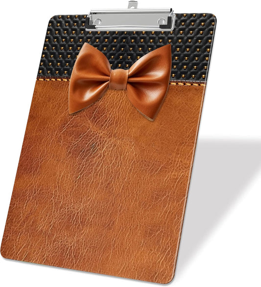 Leather Bow Plastic Clipboards,Decorative Plastic Acrylic Clipboard for Teacher Social Worker Students Office Supplies 8 * 12