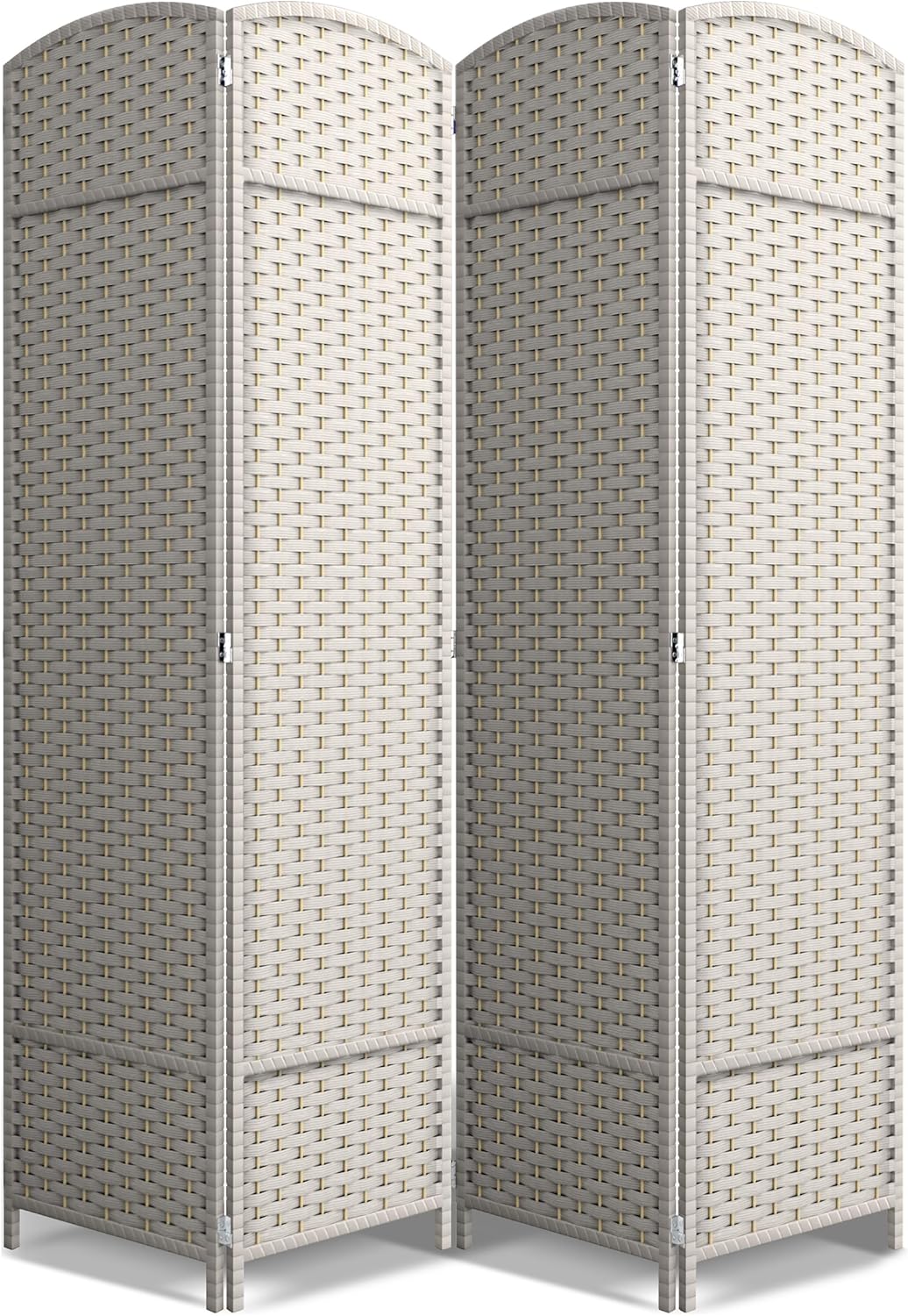 Sorbus 4 Panel Room Divider 6 ft. Tall - Privacy Screen, Extra Wide Double Hinged Panels, Mesh Hand-Woven Design, Partition Room Dividers and Folding Privacy Screens, Wall Divider for Room Separation