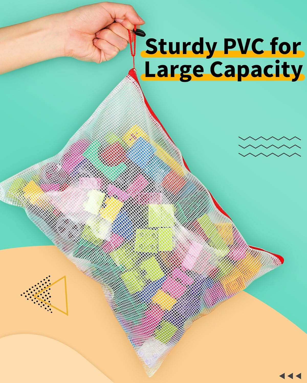 Smarpau 20pcs Mesh Zipper Pouch, 8 Sizes Plastic Zipper Pouches for Organizing, 8 Colors Waterproof Plastic Document Bags for Board Game Storage, Travel, Office Supplies
