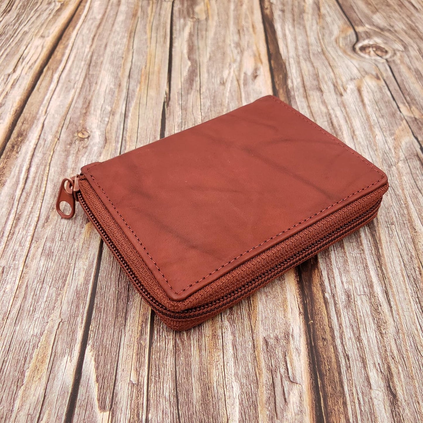 ag wallets Mens Zip Around Leather Wallet with Inserts (Burgundy)