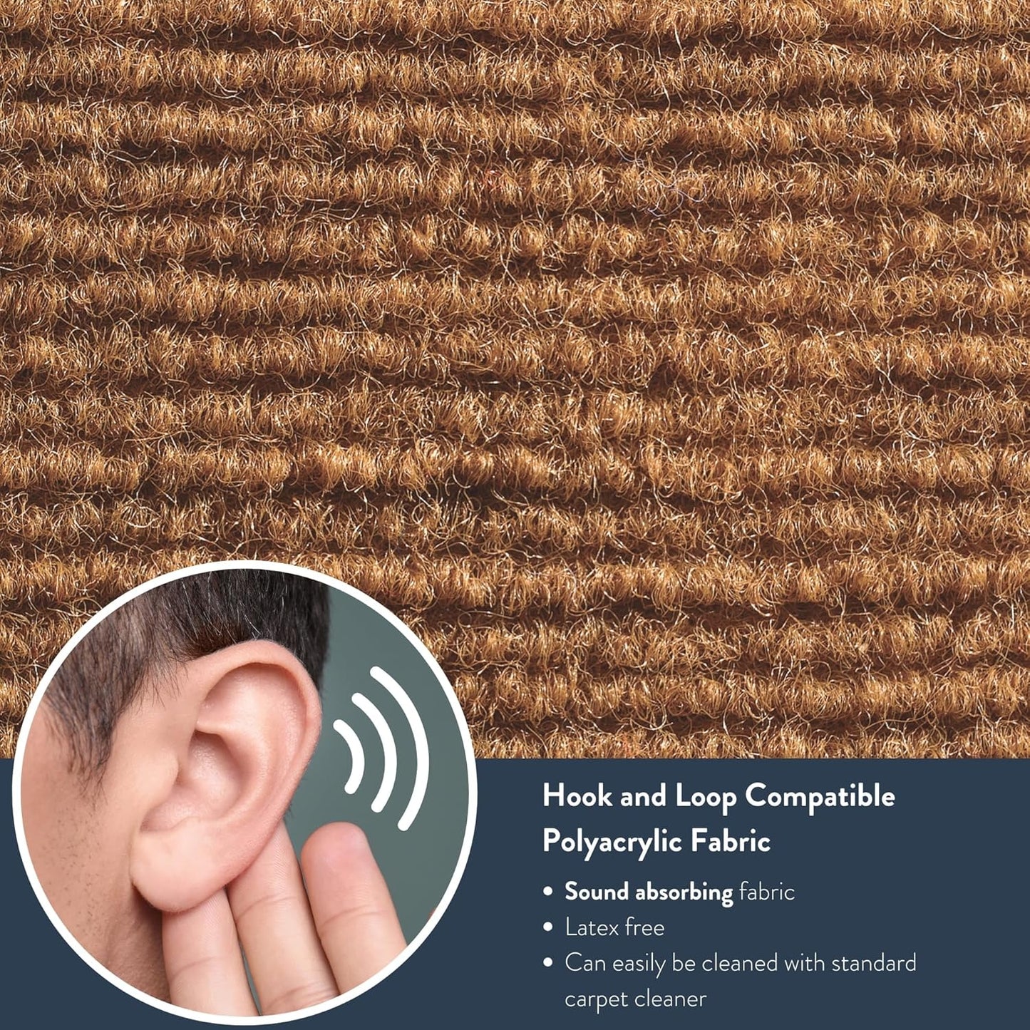 Children’s Factory 30" x 10' Quiet Divider With Sound Dampening Panels, Freestanding Room Divider Wall, Natural Tan