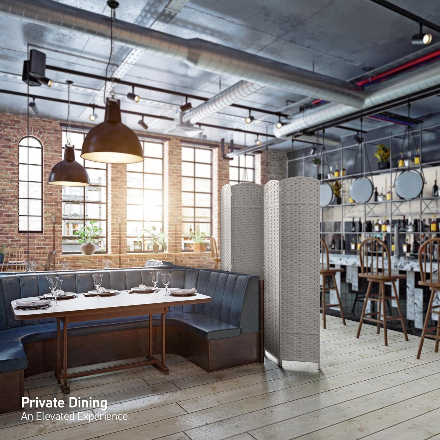 Sorbus 4 Panel Room Divider 6 ft. Tall - Privacy Screen, Extra Wide Double Hinged Panels, Mesh Hand-Woven Design, Partition Room Dividers and Folding Privacy Screens, Wall Divider for Room Separation