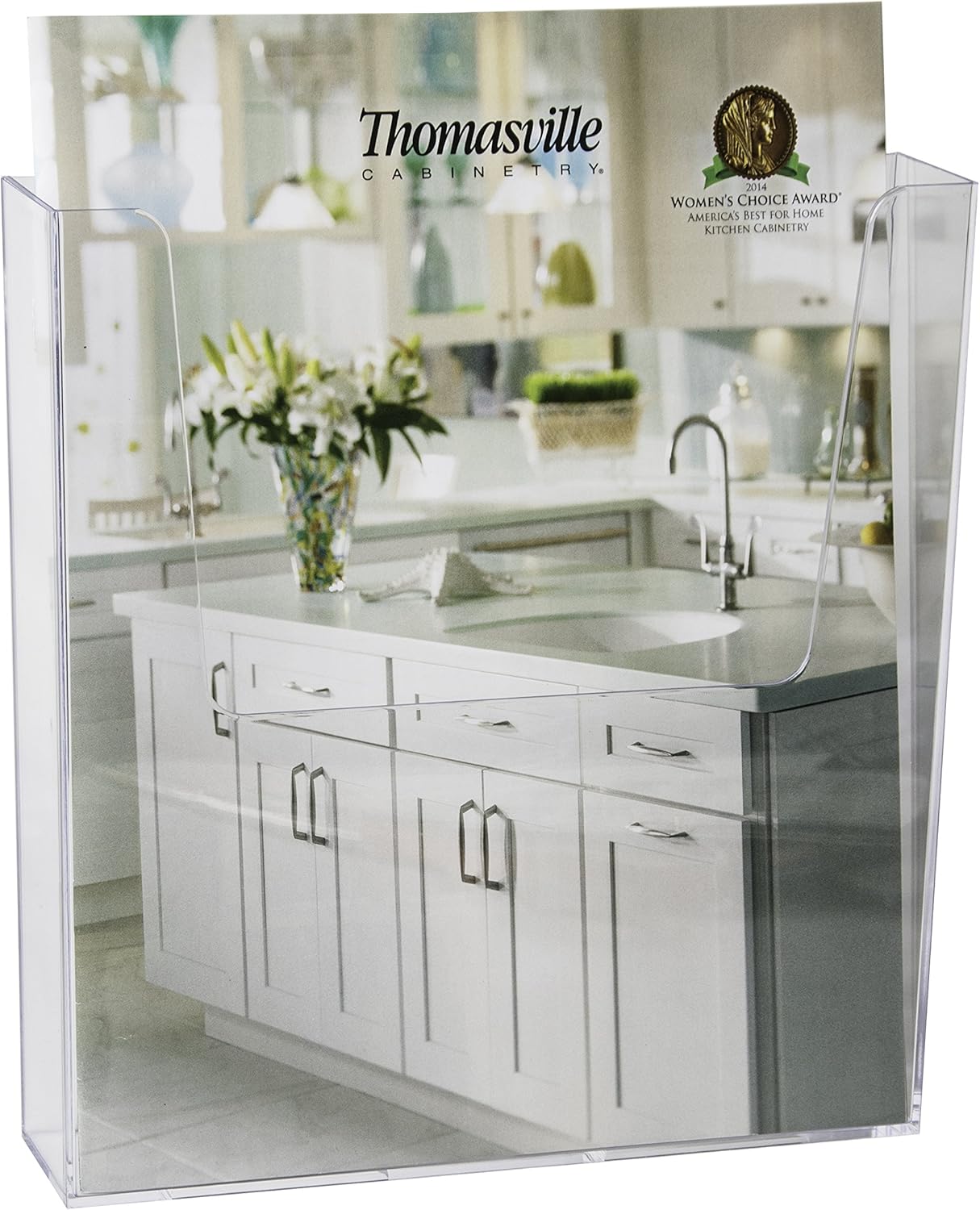 Clear-Ad - Acrylic Wall Mount Brochure Holder 8.5x11 - Plastic Hanging Flyer Holders - Adhesive or Wall Mounted File and Magazine Rack - Single Pocket Literature Display Box - LHW-M161 (Pack of 16)