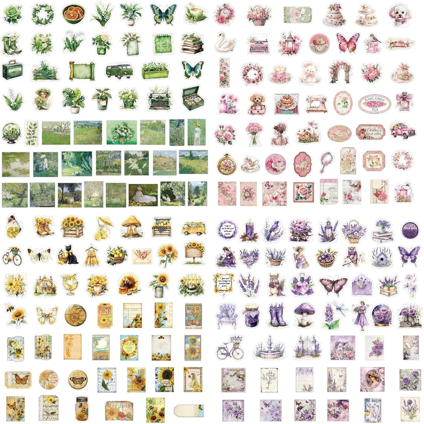 400 PCS Watercolor Style Stickers Pack,Aesthetic Vintage Motivational and Inspirational Stickers for Adults, Teens, Laptops, Water Bottles.Cute Sticker for Journaling