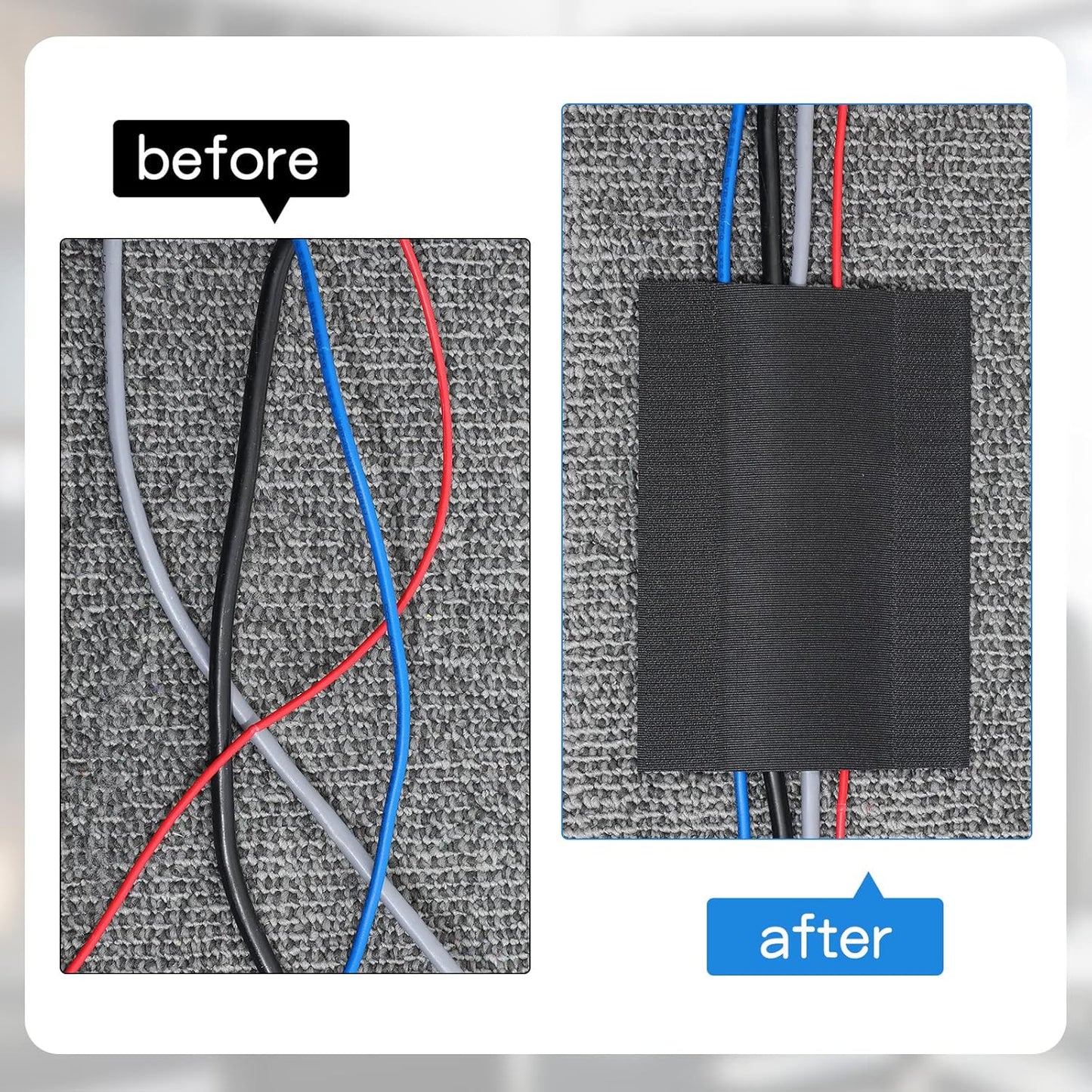 WILLBOND Carpet Cord Cover Cable Grip Floor Cover Cable Protector Management Only for Commercial Office Carpet(Black,59.06 ft)