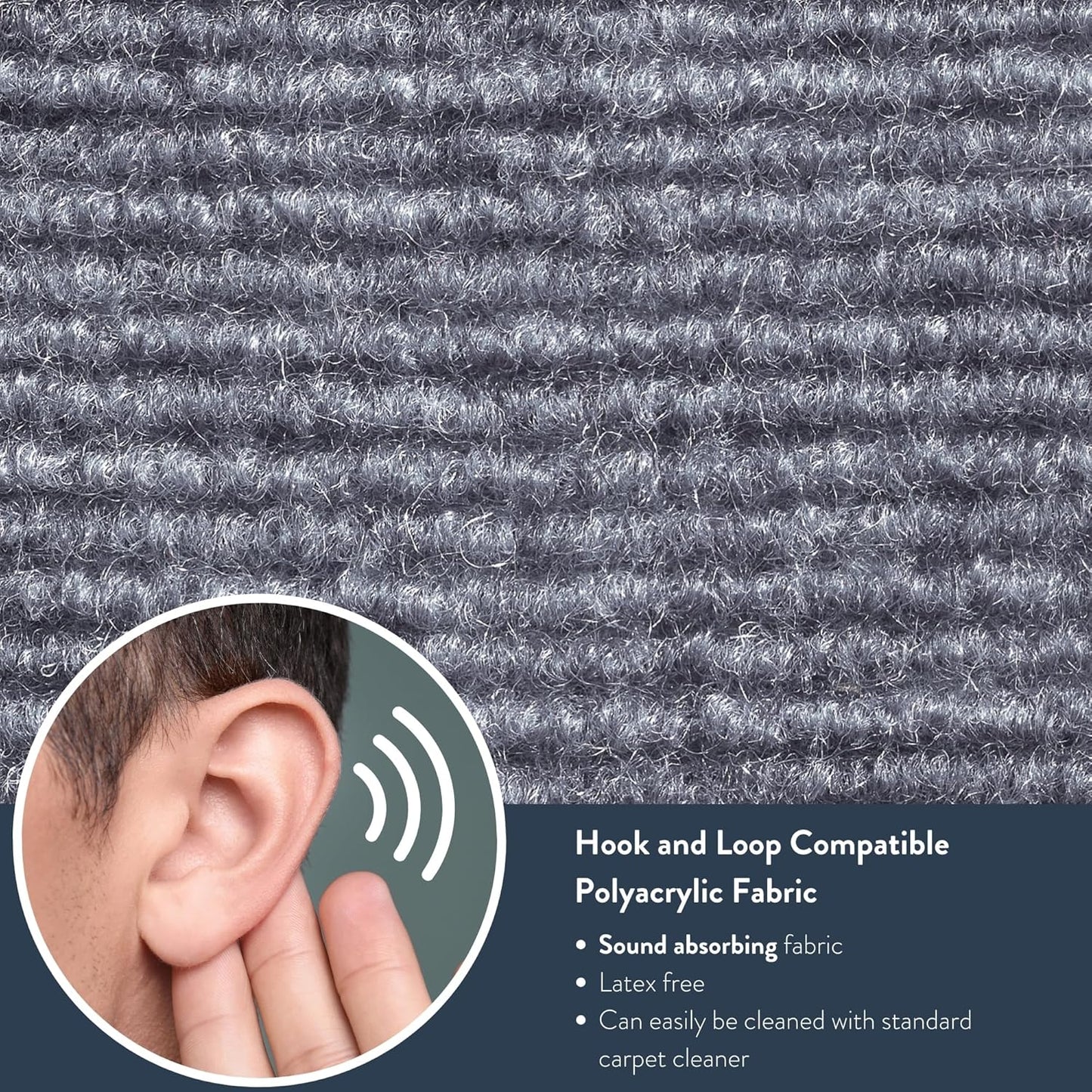 Children’s Factory 30" x 10' Quiet Divider with Sound Dampening Panels, Freestanding Room Divider Wall, Slate Blue