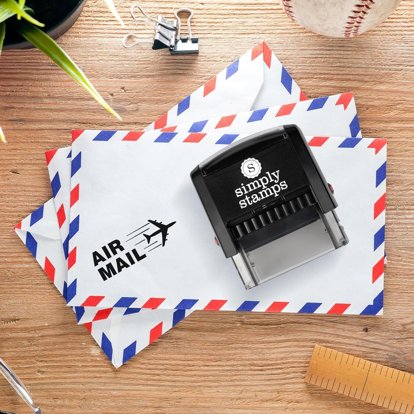Air Mail Office Stamp | 4 Different Sizes | 20 Designs | Multiple Color Options | Perfect for Quick Validation of Office Documents (Air Mail, Medium)