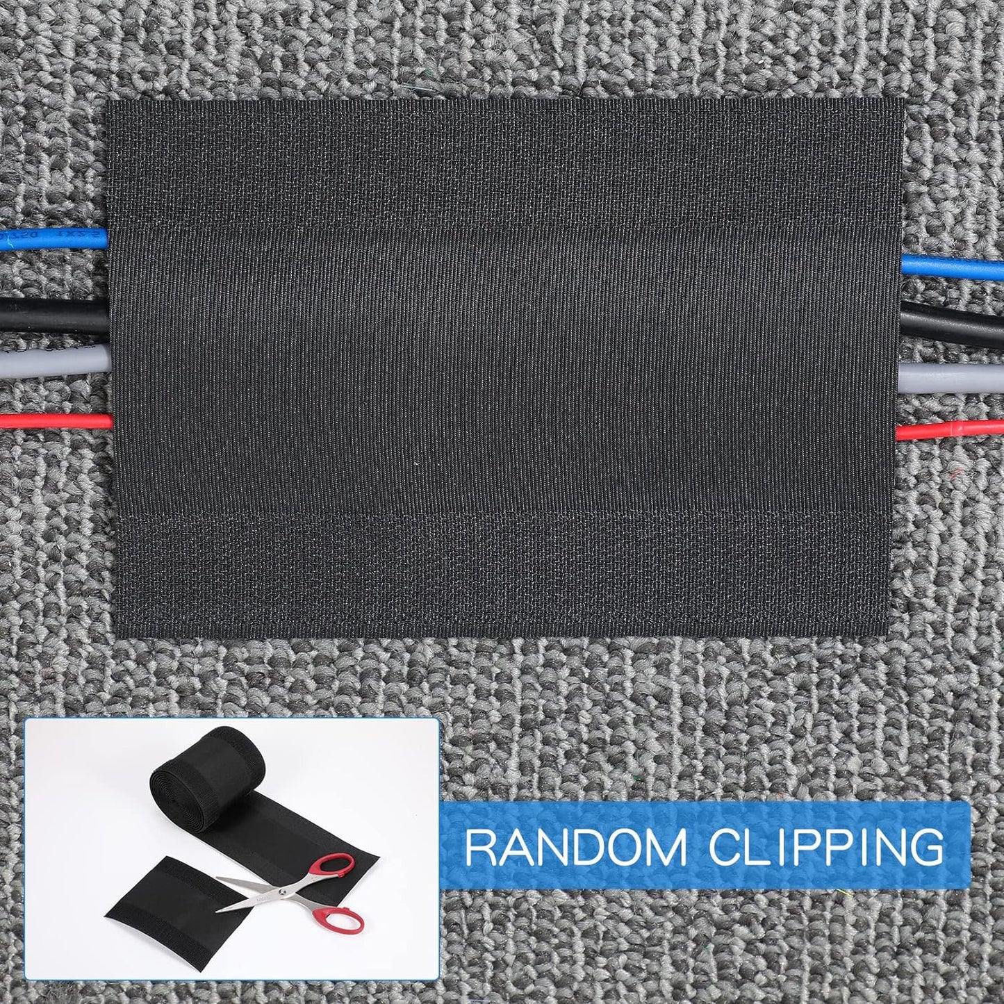 WILLBOND Carpet Cord Cover Cable Grip Floor Cover Cable Protector Management Only for Commercial Office Carpet(Black,59.06 ft)