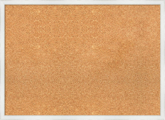 Amanti Art Natural Cork Board for Wall, 21x29 Vision Board with White Frame, Medium Corkboard Office Decor for Home Organization, Country Rustic Corkboard Pinboard to Display Items for Home