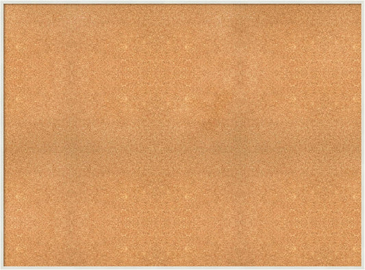 Amanti Art Natural Cork Board for Wall, 35x47 Vision Board with White Frame, Oversize Corkboard Office Decor for Home Organization, Modern Corkboard Pinboard to Display Items for Home Organization in
