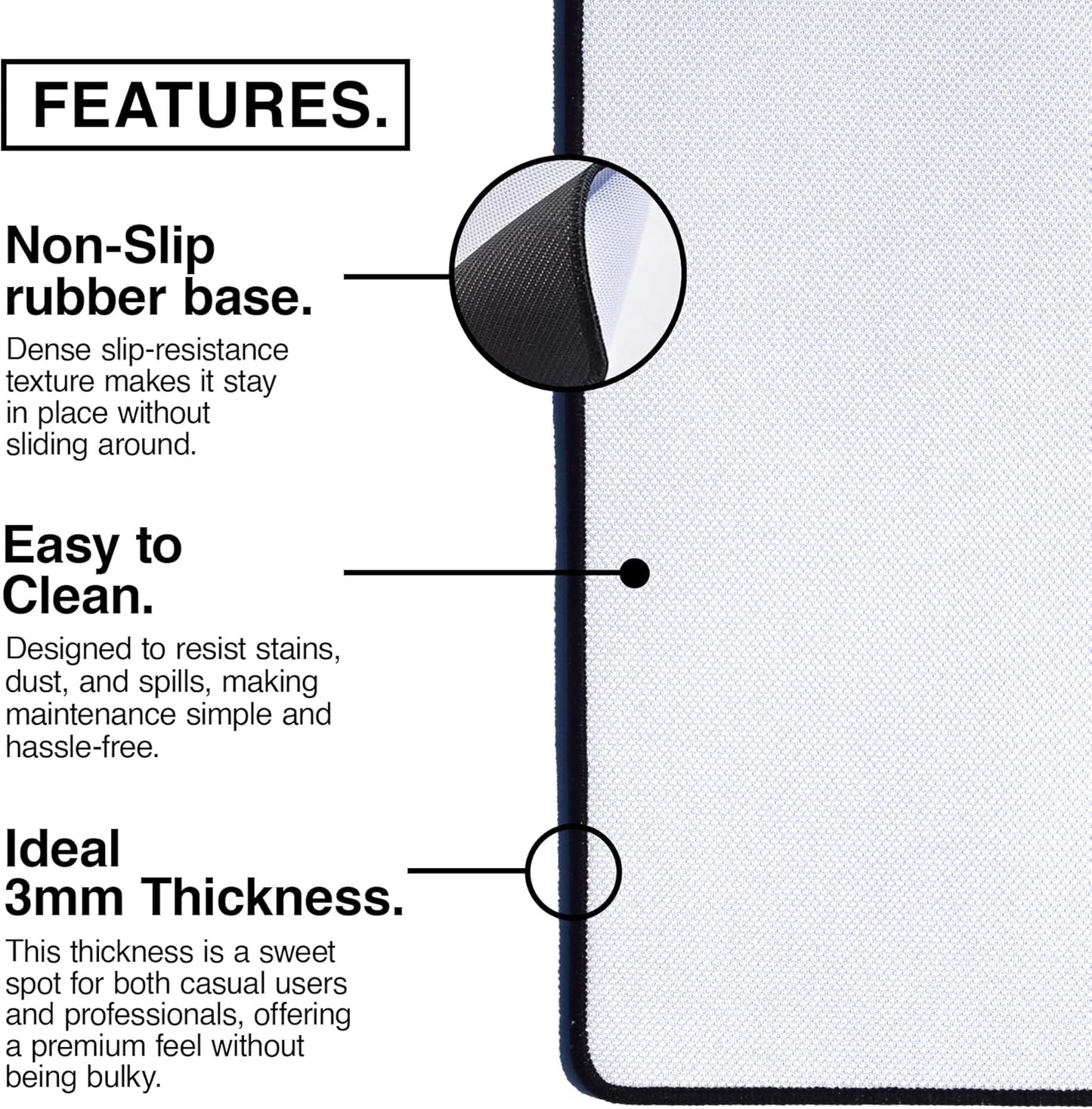 MPCO. Blueprints Large Gaming Desk Pad - 36" x 17" Duraglyde Fabric Pistol 38 – Blue Desk Mats - Non-Slip, Washable, Smooth Glide for Precision Gaming & Work