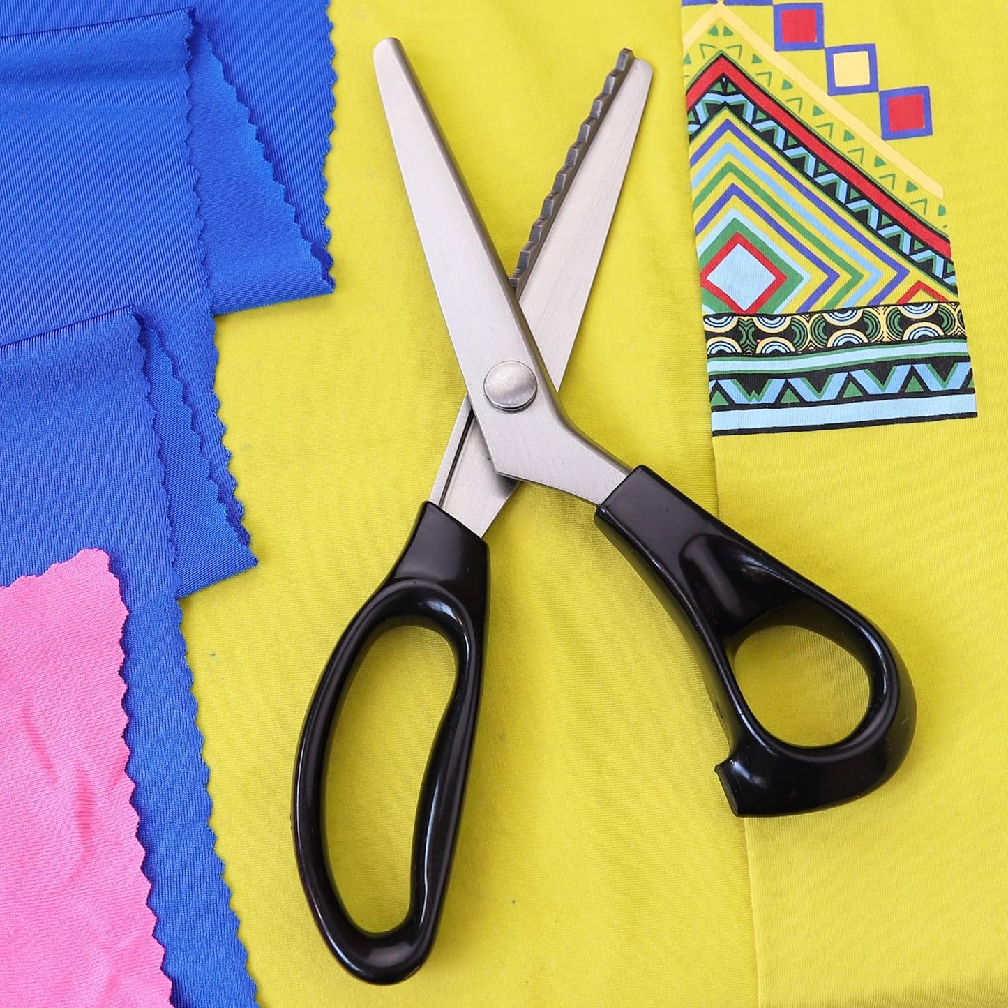 Strong & Sharpe Pinking Shears,Pinking Shears Scissors for Fabric, Serrated and Scalloped Scissors fabric,3mm,5mm,7mm (Serrated 7mm)