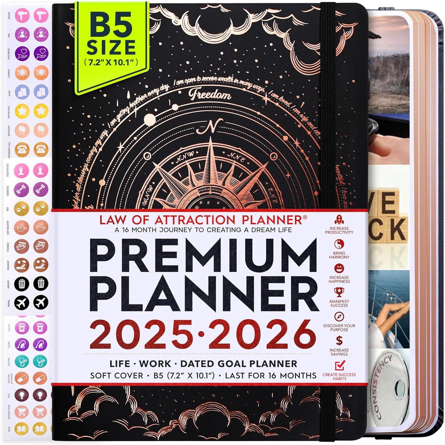 2025-2026 Planner Weekly and Monthly | 16-Month Life Planner to Increase Focus & Productivity | Reduce Overwhelm & Achieve Your Biggest Goals | Include Gift Box & Stickers | Sep 2025-Dec 2026