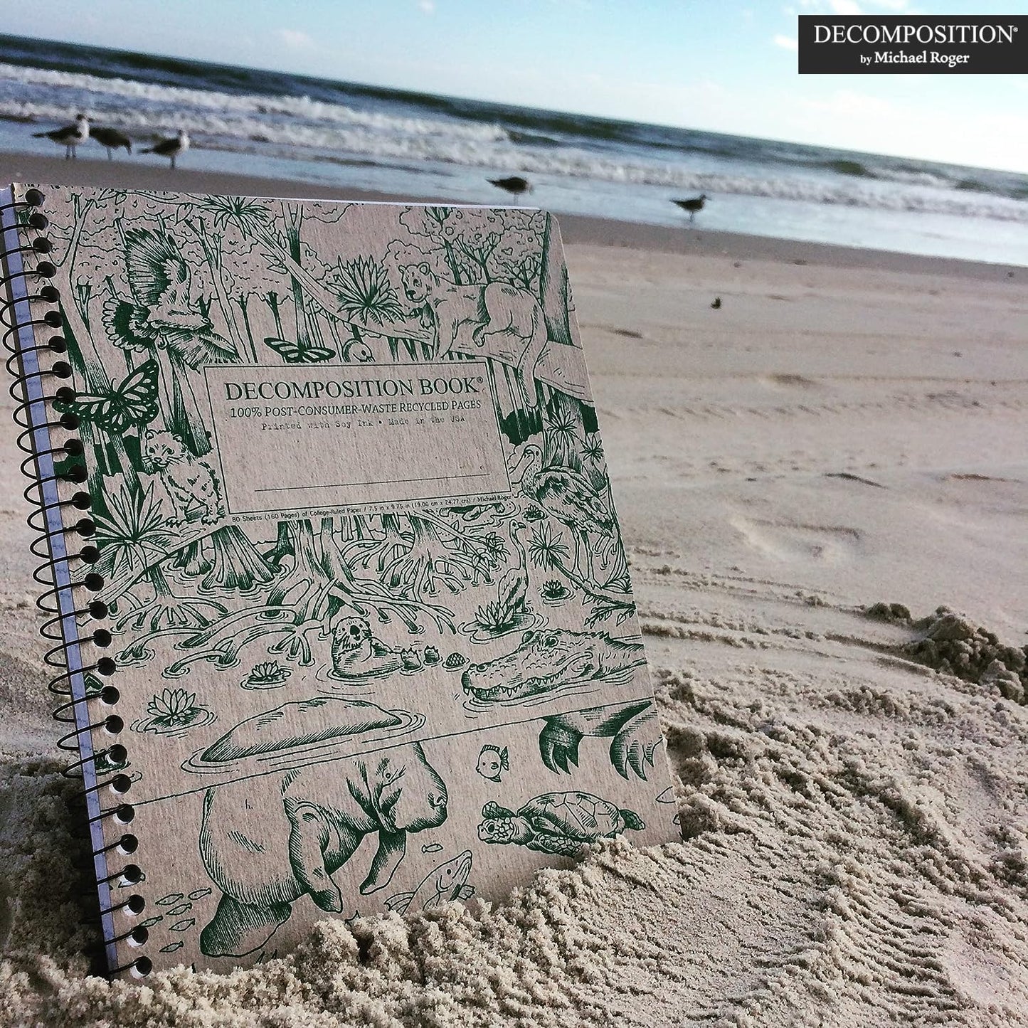 Decomposition 24-Pack Everglades College Ruled Spiral Notebooks – 9.75" x 7.5" Journal, 160 Lined Pages Each – 100% Recycled Paper – Bulk Notebooks for Schools, Offices & Institutions – Made in USA