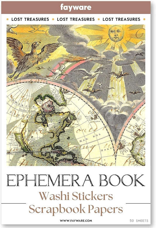 411 Vintage Washi Stickers & 20 Scrapbook Papers Ephemera for Junk Journals & Scrapbooking