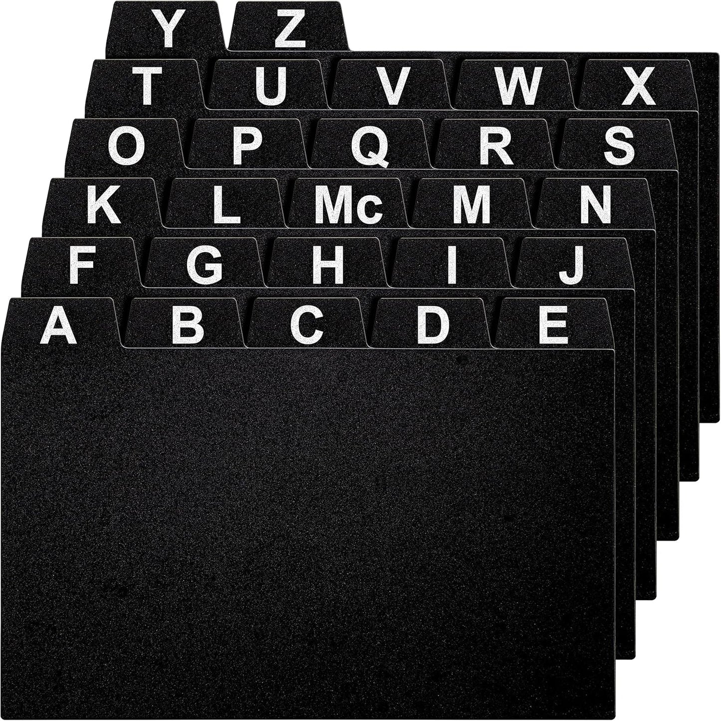 27 Black Index Dividers 3x5" - Large Index Card Organizer with Alphabetical File Dividers and Recipe Guides