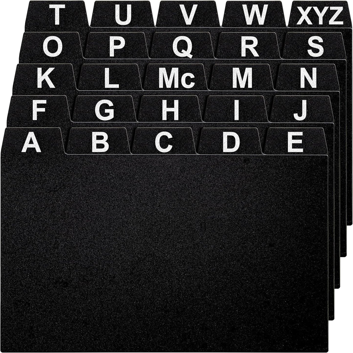 25 Black Index Card Dividers 3x5" - Large Index Cards for Index Card Box, Index Card Organizer, Index Cards Holder - Alphabetical File Dividers, Recipe and Card Guides, Greeting Cards